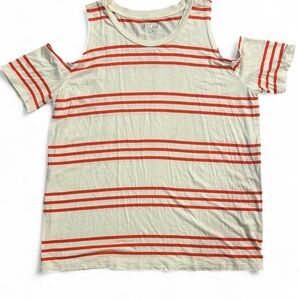 BONGO Red and Cream Striped Blouse